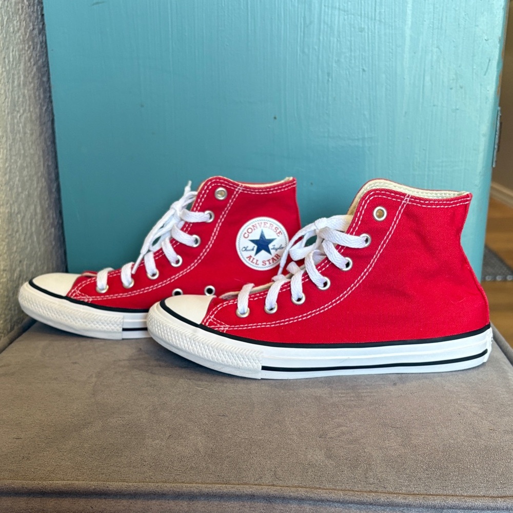 Like New Converse Red High-Tops - Picture 2 of 6